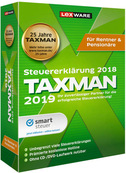 Lexware TAXMAN 2019 für Rentner & Pensionäre (Box)