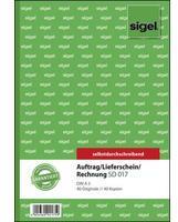 Sigel Auftrag/Lieferschein/Rechnungsformular SD017 DIN A5hoch Anzahl der Blätter: 40