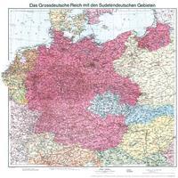 Verlag Rockstuhl Historische Karte: Deutschland - Das Großdeutsche Reich mit dem Sudetendeutschen Gebieten, 1938 (plano)
