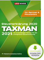 Lexware 08834-2012, Lexware TAXMAN 2021 f&uuml;r Rentner & Pension&auml;re - German