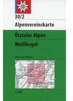 Deutscher Alpenverein DAV Alpenvereinskarte 30/2 Ötztaler Alpen Weißkugel 1 : 25 000