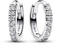 Pandora 293015C01 Damen-Creolen Ohrringe Funkelnde Umarmung Silber