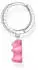 Thomas Sabo Einzel-Creole mit Goldbären-Anhänger und Steinen Silber pink