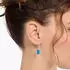 Thomas Sabo Einzel-Creole mit Goldbären-Anhänger und Steinen Silber blau