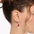 Thomas Sabo Einzel-Creole mit Goldbären-Anhänger und Steinen vergoldet rot