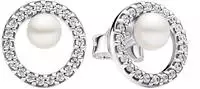 Pandora 293154C01 Ohrstecker S&uuml;&szlig;wasser-Zuchtperle und Pav&eacute; Heiligenschein