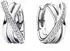 Pandora Überkreuzte Pavé Creolen sterling-silber