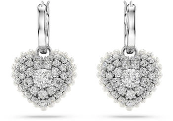 Swarovski Hyperbola Drop-Ohrhänger Kristallperle Herz Weiß Rhodiniert (5684384)
