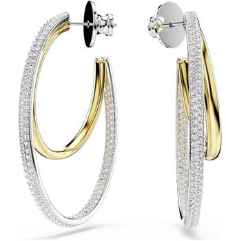 Swarovski Hyperbola Kreolen Rundschliff Mittel Weiß Metallmix (5702400)