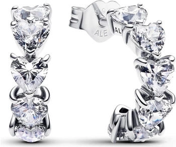 Pandora Open sparkling heart hoop earrings (293657C01)