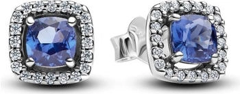 Pandora Sparkling blue square halo stud earrings (293551C01)