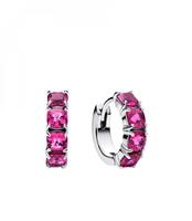 Pandora 293851C02 Damen-Creolen Ohrringe Pink Silber