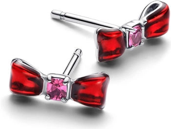 Pandora Disney Snow White white bow stud earrings (293779C01)