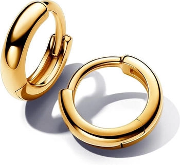 Pandora Round gold huggie hoop earrings (263286C00)