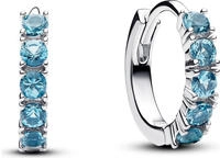 Pandora 293849C01 Damen-Ceolen Huggie Ohrringe Hellblau Silber