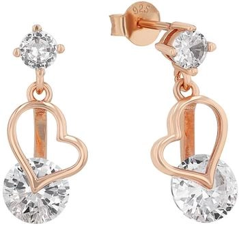 Amor Ohrhänger Damen Roségold mit Zirkonia Weiß (9331710)