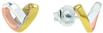 Amor Ohrstecker Herz Silber 925 rhodiniert/gelbvergoldet/roségoldfarben (2039993)