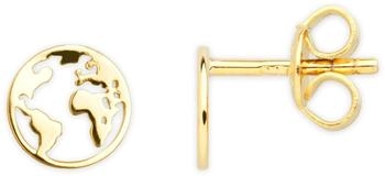 Xenox Wanderlust Ohrstecker Weltkugel Gelbgold vergoldet (XS3163G)
