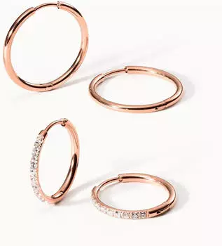PURELEI Lovely Glitter Ohrring-Set ros&eacute;gold