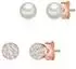 Glanzstücke München Ohrstecker-Set Sterling Silber rosévergoldet, Zirkonia & Süßwasserperle (50080547)