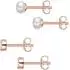 Glanzstücke München Ohrstecker-Set Sterling Silber rosévergoldet, Zirkonia & Süßwasserperle (50080547)