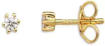 Xenox Silver Circle Ohrstecker Zirkonia gelb-gold &Oslash; 3mm (XS3515G)