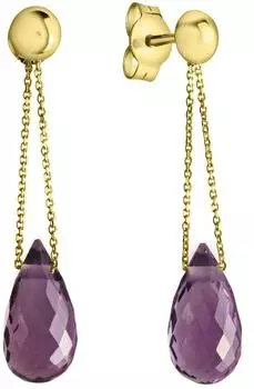 Celesta Ohrh&auml;nger 375 Gelbgold Amethyst lila (353320001-92-2)