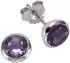 ZEEme Ohrstecker 925 Silber rhodiniert Amethyst 7,5mm (358220410-6)