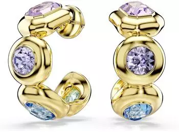 Swarovski Gema Creolen-Ohrringe, Mixed Cut, mehrfarbig, vergoldet (5737444)