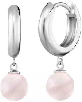 Engelsrufer Creolen Sterling Silber mit Rosenquarz (ERE-RQ-CR)