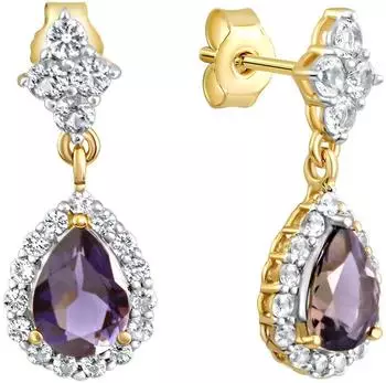 Ellen K. Ohrh&auml;nger 585 Gelbgold Iolith-Tropfen & Wei&szlig;topas (273320038-1)