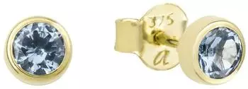 Amor Ohrstecker Gelbgold 375 mit Aquamarin, Damen (2013590)