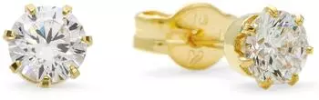 Amor Ohrstecker Damen Gelbgold 375 Zirkonia 4mm (2013782)