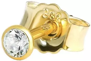 NKlaus Einzel-Ohrstecker 3,0mm Gelbgold 333 Zirkonia weiß (1760)