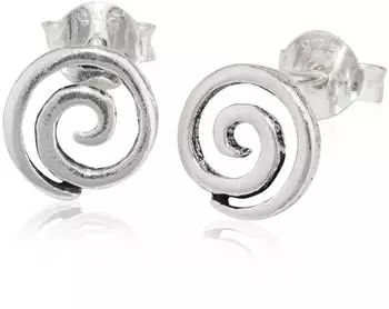 NKlaus Ohrstecker Keltische Knoten Fibonacci-Spirale 925 Silber 7mm (12923)
