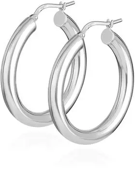 NKlaus Creolen 925 Silber, rund, 30mm, 4mm breit
