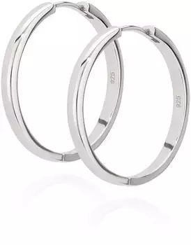 NKlaus Klappcreolen 25mm 925 Silber, Damen (11179)