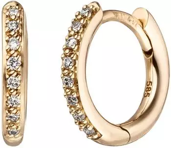 Schmuck Krone Creolen 12,1x1,7mm 585 Gelbgold 16 Brillanten 0,08ct (24915)