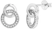 TOM TAILOR Paar Ohrstecker "Schmuck Geschenk Silber 925 Infinity Kreise" mit Zirkonia