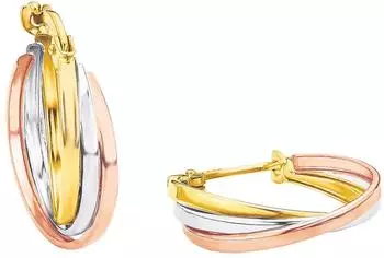 Amor Creolen 3-fach verschlungen tricolor, Gelbgold 375, Damen (2014178)