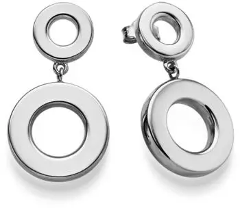Schmuck Krone Ohrhänger Kreise 33x18mm 585 Weißgold glänzend (38904)