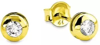 Amor Ohrstecker 9077304 Damen, Gelbgold 585, Zirkonia (synth.), 5mm (9077304)