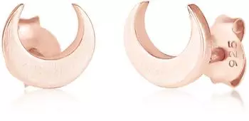 Elli Ohrstecker Halbmond matt, 925 Silber, rosa (Luna Basic)