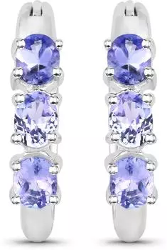 Vira Jewels Creolen 925 Silber rhodiniert mit Tansanit violett (147210001-4)