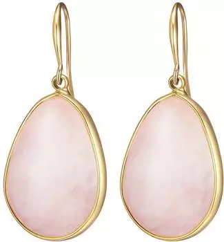 luluandjane Ohrhänger Messing Naturstein gelbgold/hellpink (9413066)