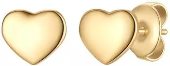 Glanzstücke München Ohrstecker Herz Edelstahl gelbgold, Damen (6,3mm)