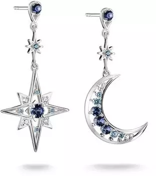Thomas Sabo Midnight Sky Ohrringe Damen, silber, blau (H2379-166-1)