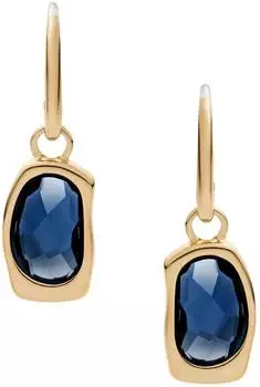 Skagen Sofie Sea Glass Ohrh&auml;nger Edelstahl, goldfarbig, blau (SKJ1885710)