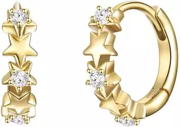 Glanzstücke München Creolen Sterne Sterling Silber Zirkonia gelbgold (50080660)
