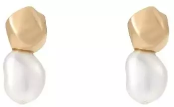 Skagen Agnethe Pearl Damen-Ohrstecker, goldfarben, Edelstahl (SKJ1881710)